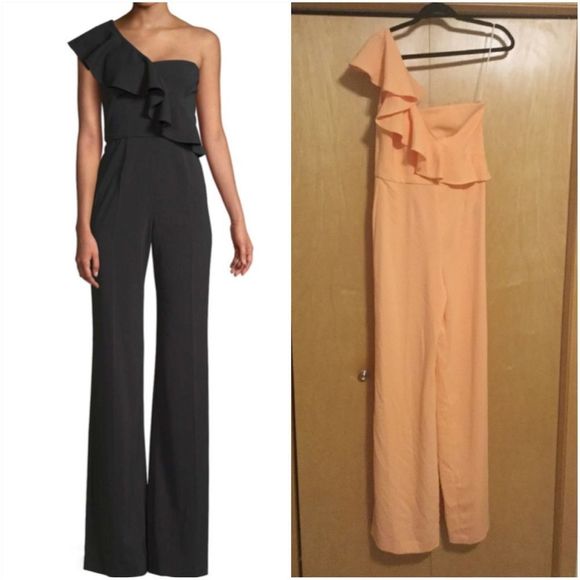 JAYGODFREY Pants - Jay Godfrey One-shoulder Ruffle Jumpsuit